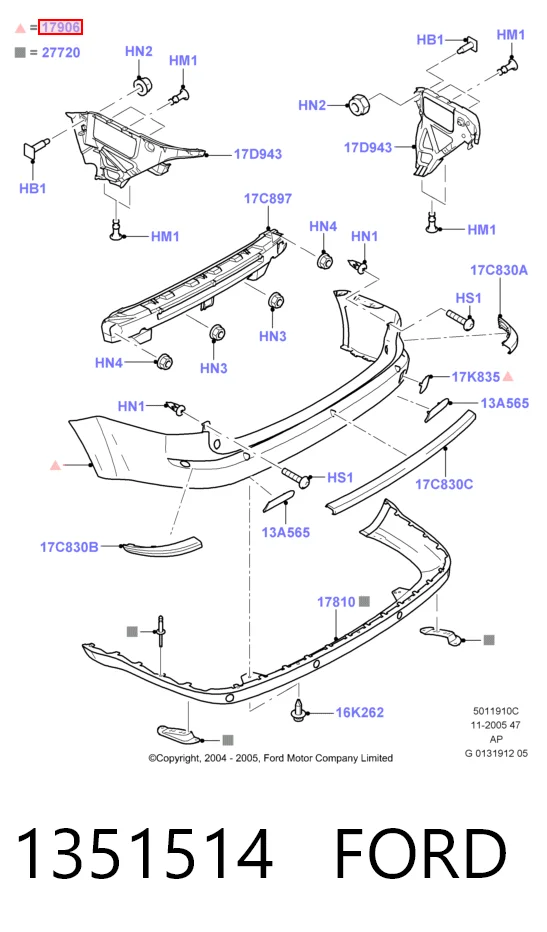 Купити Задній бампер Ford Focus II DA, FFS, DS