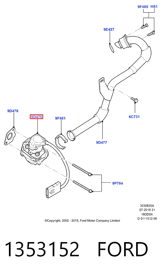 1353152 Ford Клапан рециркуляції відпрацьованих газів EGR