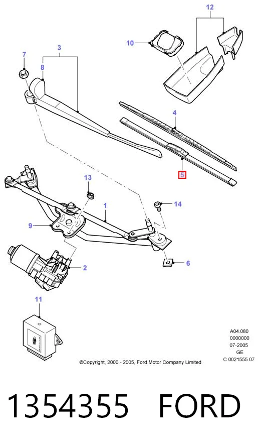 1354355 Ford Склоочисники лобового скла