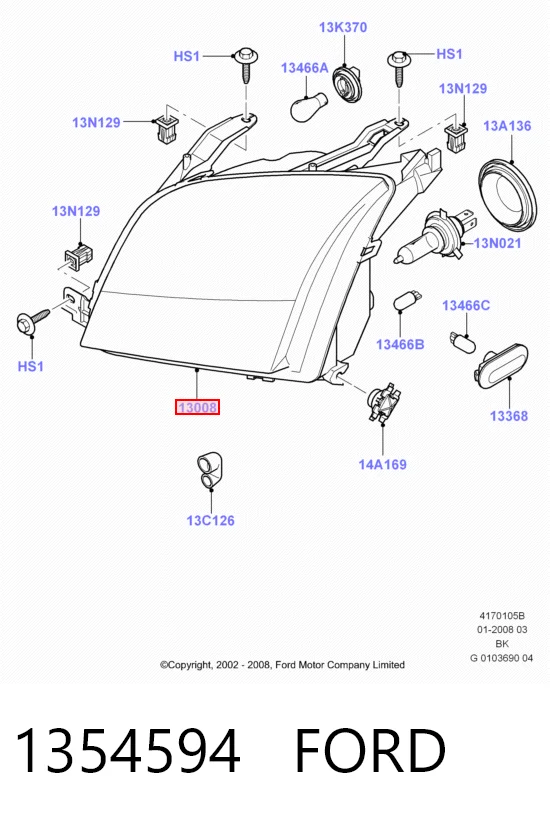 Купити Фара права Ford Fusion  JU