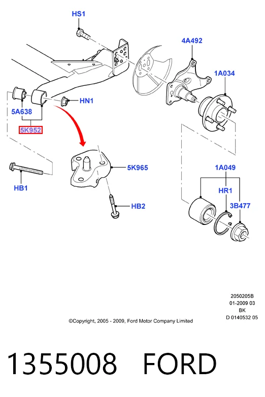 Балка задньої підвіски поперечна Ford Fiesta Mk5 хетчбек (JH, JD) (2001 - 2008) ціна, від 240.73 USD
