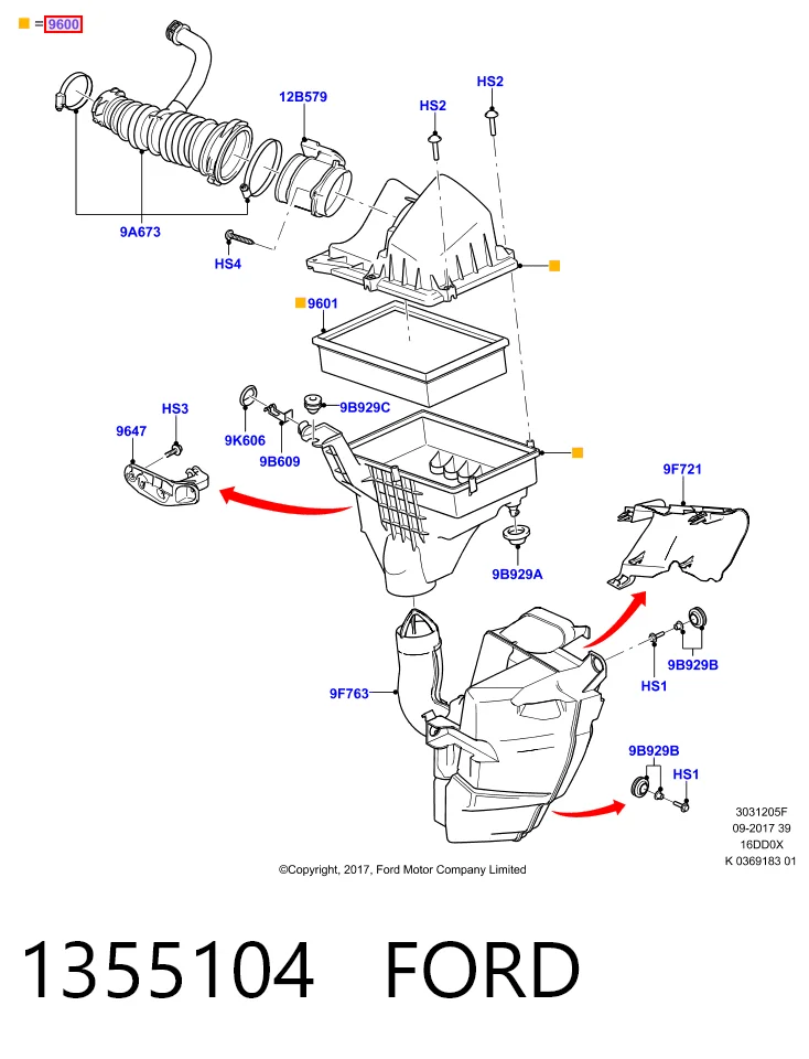 Корпус повітряного фільтра Ford C-Max мінівен (DM2) (2003 - 2007) ціна, від 17.10 USD
