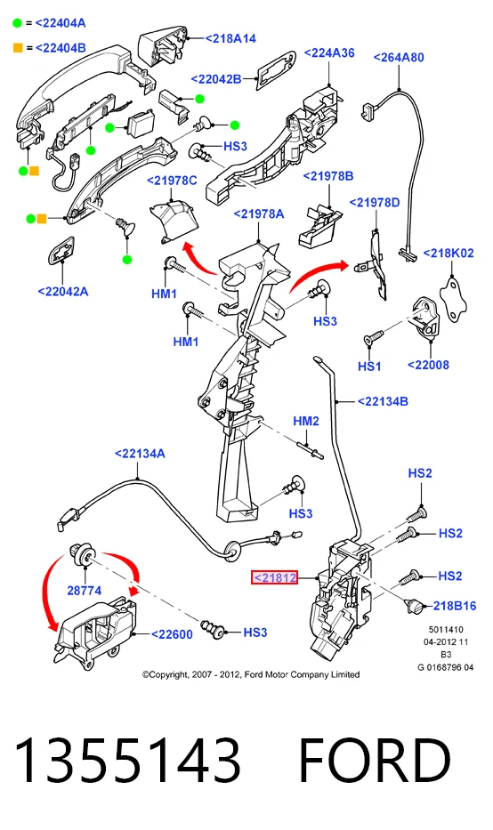 Замок передньої двері, лівої Ford Kuga I позашляховик (CBV) (2008 - 2012) ціна, від 36.09 USD