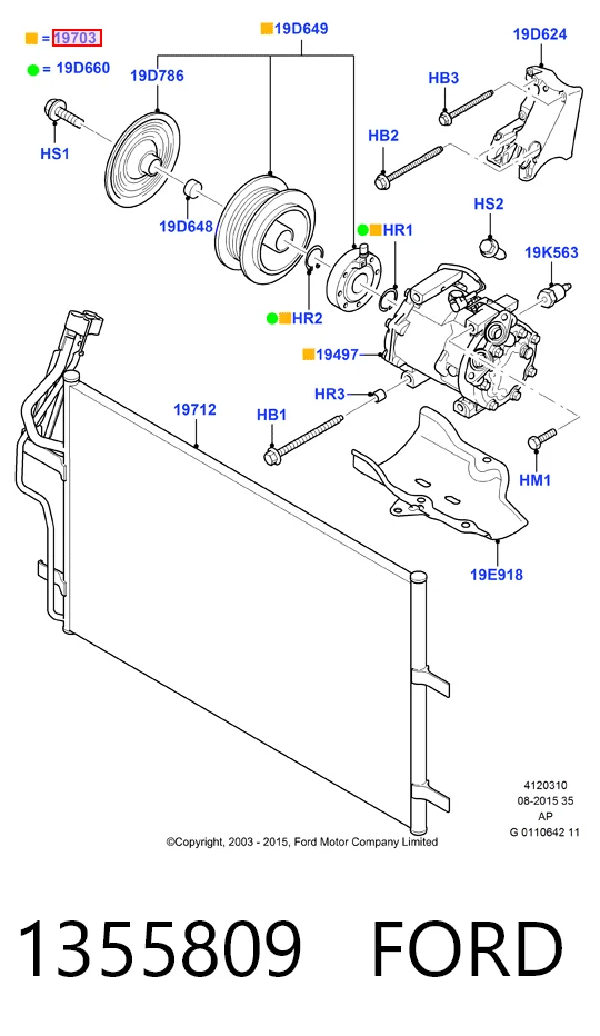 1355809 Ford Компресор холодоагенту