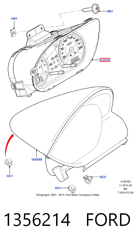 1356214 Ford Щиток приладів додатковий