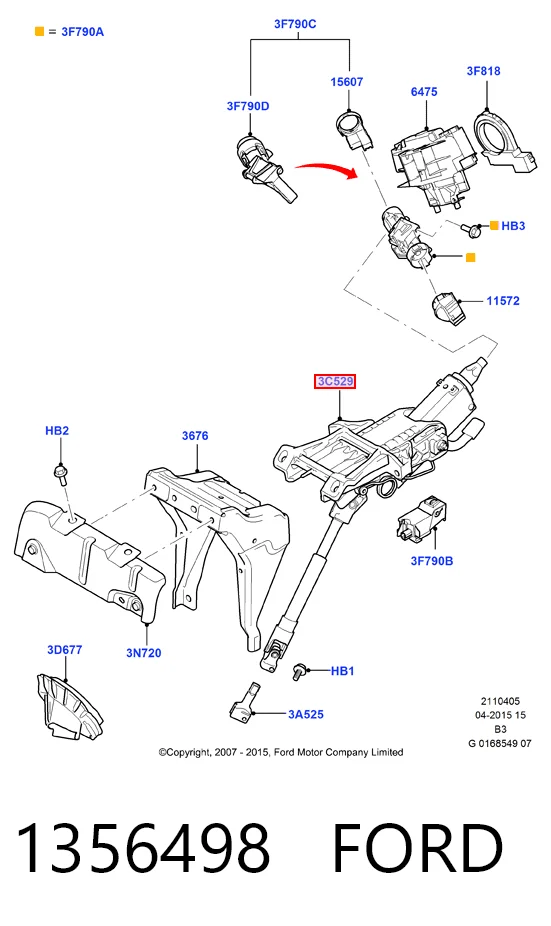 Колонка рульового управління на Ford C-Max  DM2