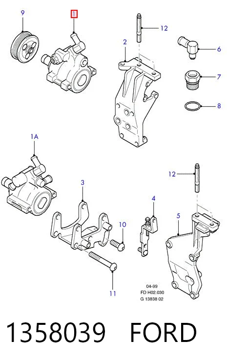 1358039 Ford Насос гідропідсилювача