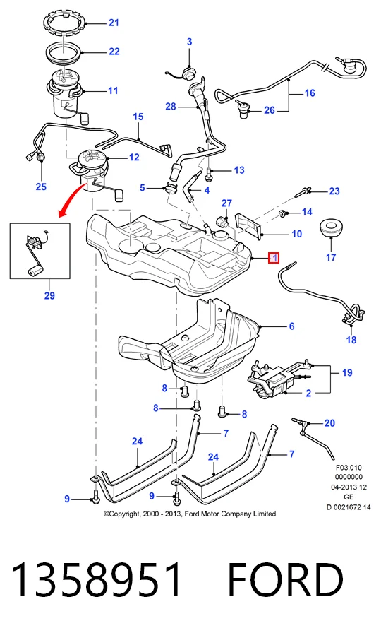 Бензобак Ford Mondeo III
