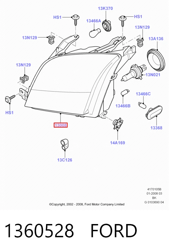  Фара права Ford Fusion 