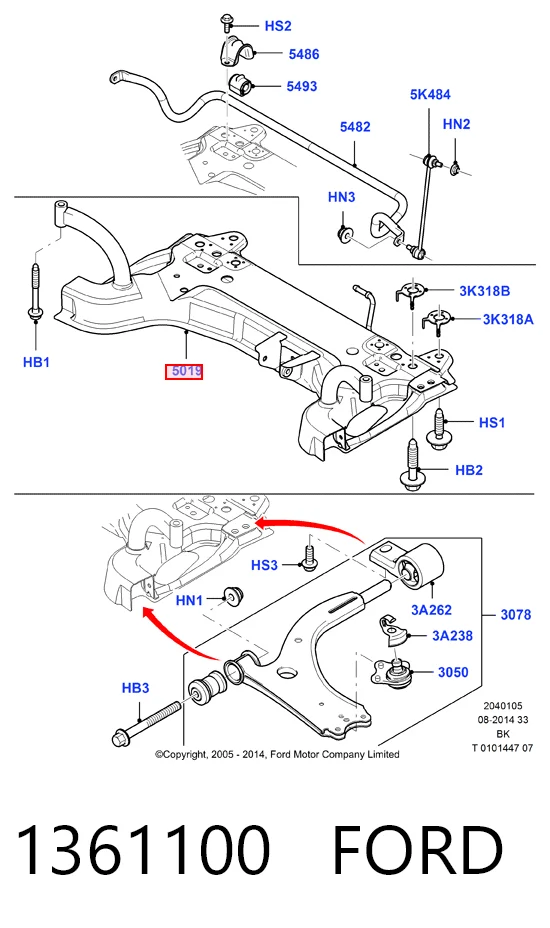 Купити Підрамник передній Ford Fiesta Mk5 JH, JD