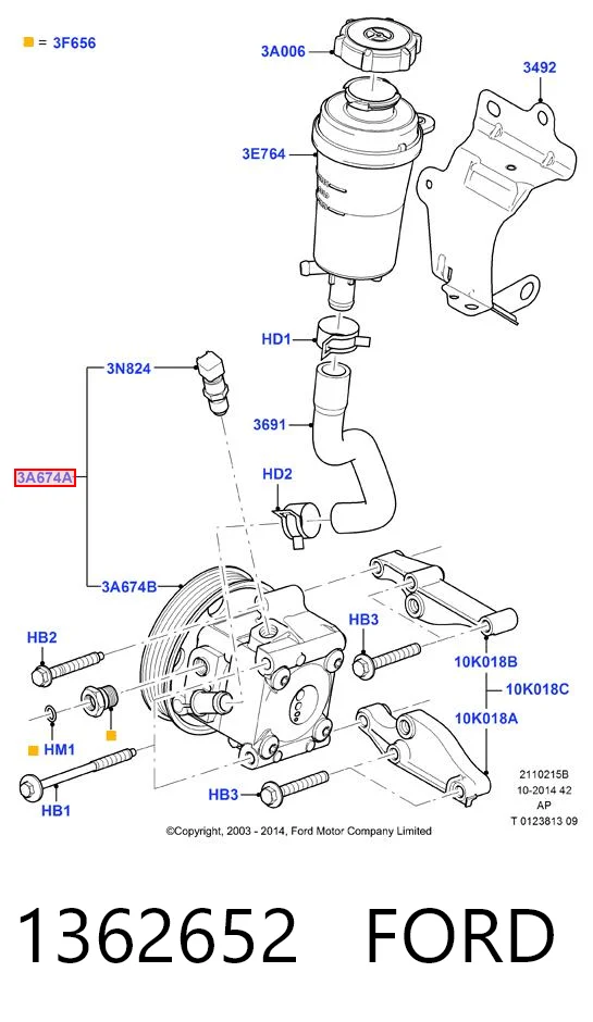 1362652 Ford Насос гідропідсилювача