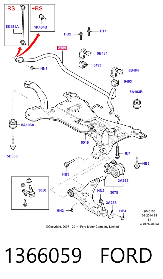 Стабілізатор передній стійкості Ford Focus II седан (DB, FCH, DH) (2005 - 2011) ціна, від 18.40 USD