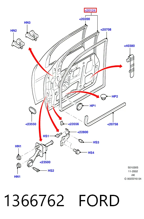 Водійські двері Ford Focus I