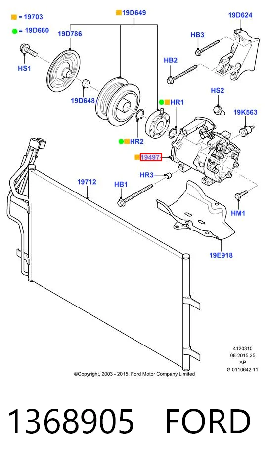 1368905 Ford Компресор холодоагенту