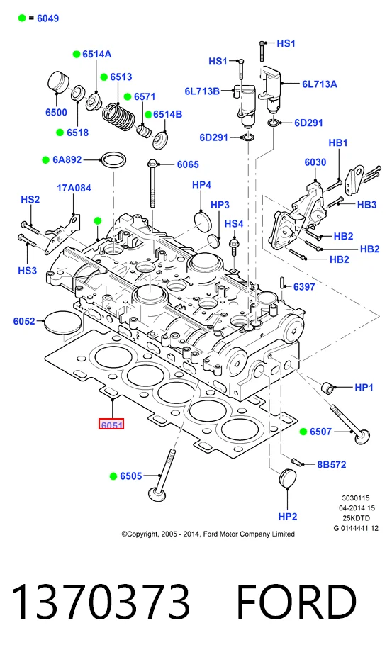 Купити Прокладка ГБЦ Ford Focus II DA, HCP, DP