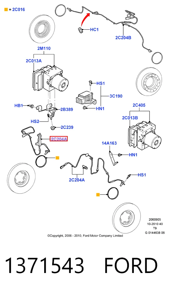 1371543 Ford Датчик АБС