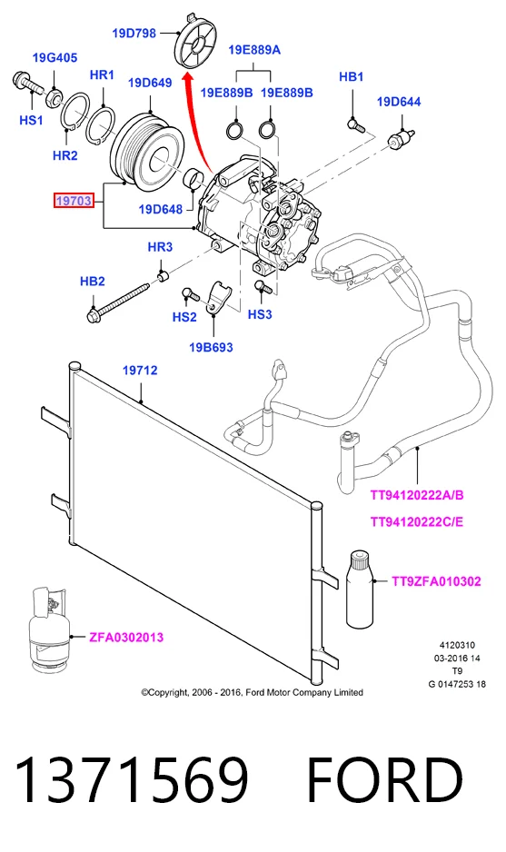 1371569 Ford Компресор холодоагенту