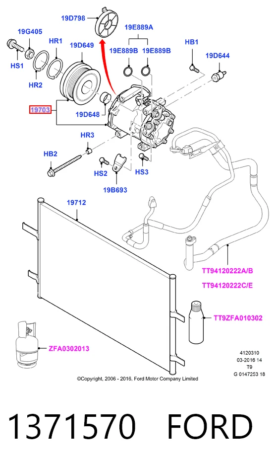 1371570 Ford Компресор холодоагенту