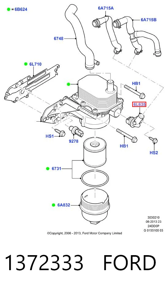 1372333 Ford Термостат системи змащення двигуна