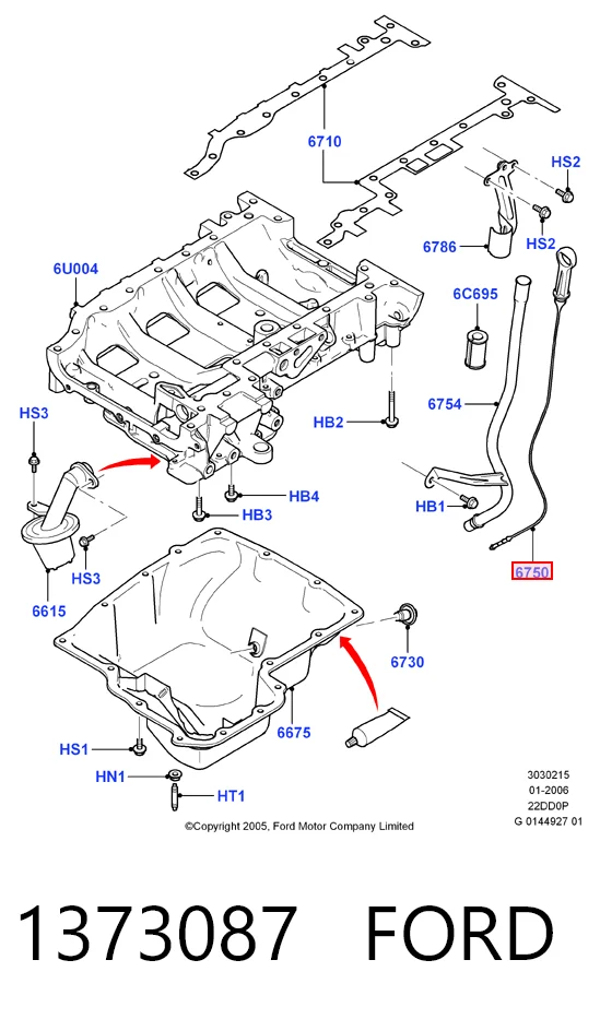 Покажчик рівня масла на Ford Transit VI V347/8