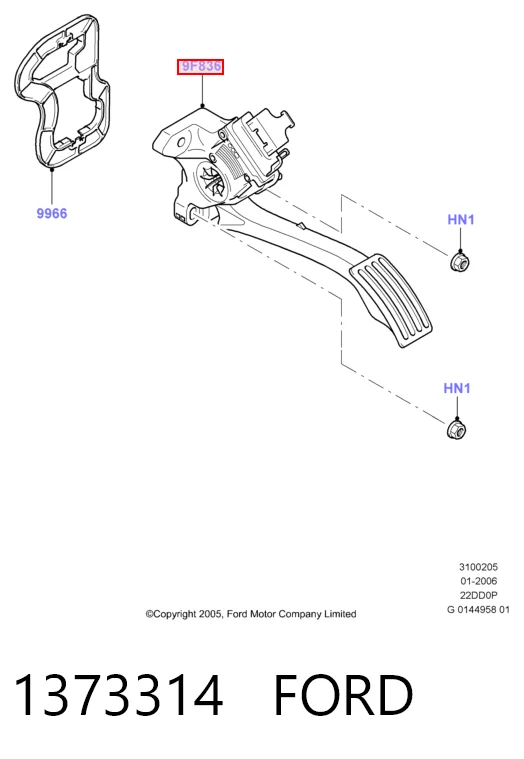 Педаль газу (акселератора) на Ford Transit VI V347/8