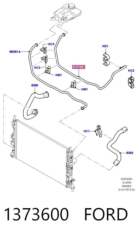 Шланг/патрубок системи охолодження Ford Focus II кабріолет (CA5) (2006 - 2010) ціна, від 31.67 USD