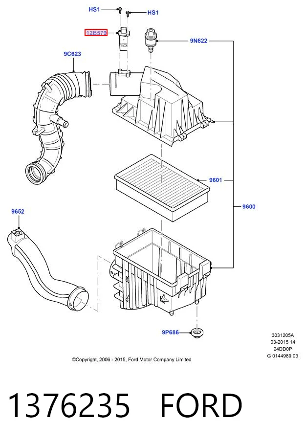 1376235 Ford Датчик витрати повітря