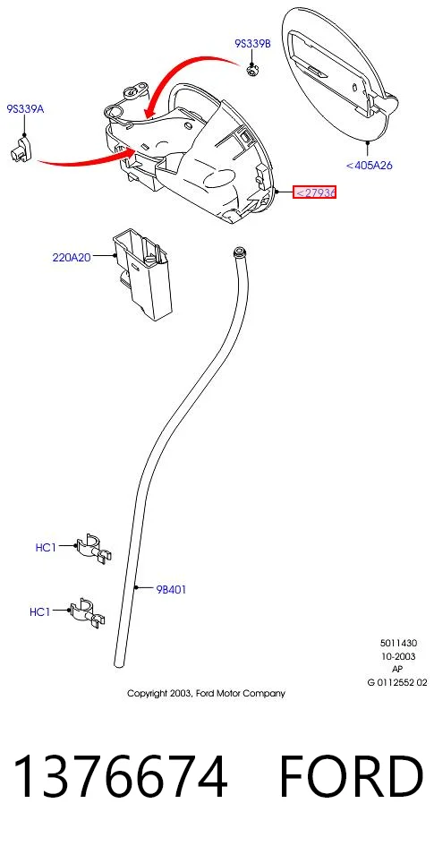 1376674 Ford Горловина паливного бака