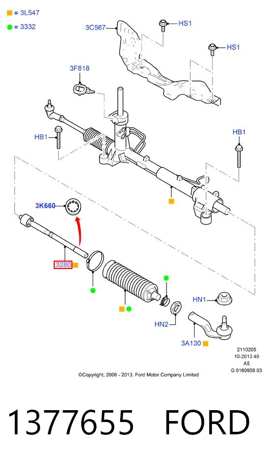 1377655 Ford Тяги кермові