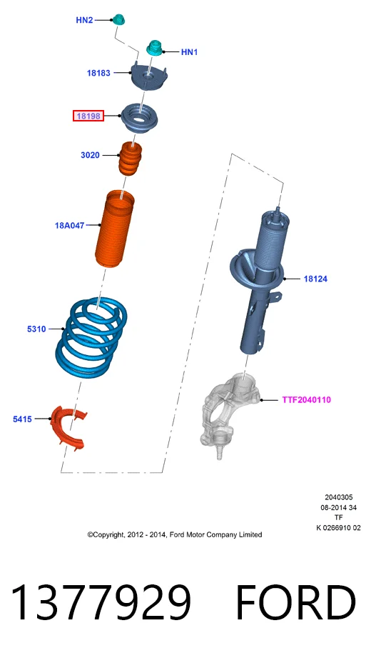 1377929 Ford Підшипник опори амортизатора