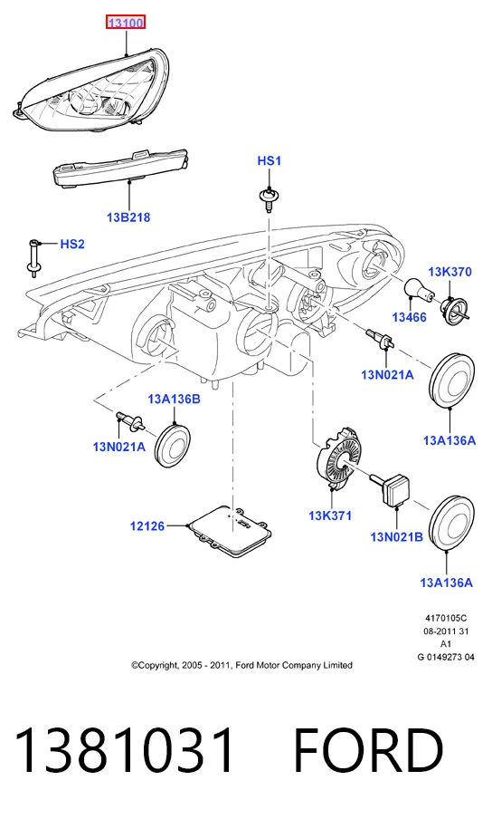 Фара правая Polcar 3275101H ціна, від 381.24 USD