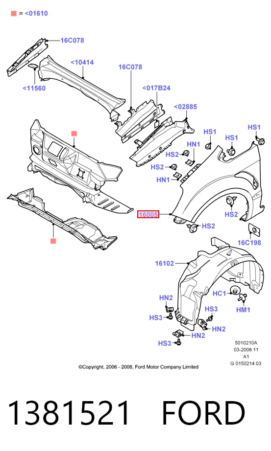 Переднє ліве крило на Ford S-Max  CA1