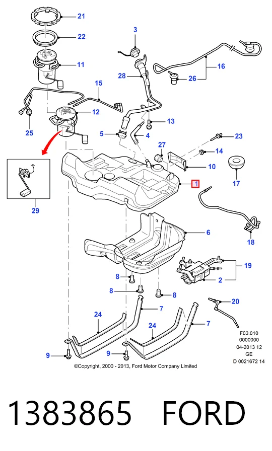 Б/бак Ford Mondeo III хетчбек (B5Y) (2000 - 2007) ціна, від 42.47 USD