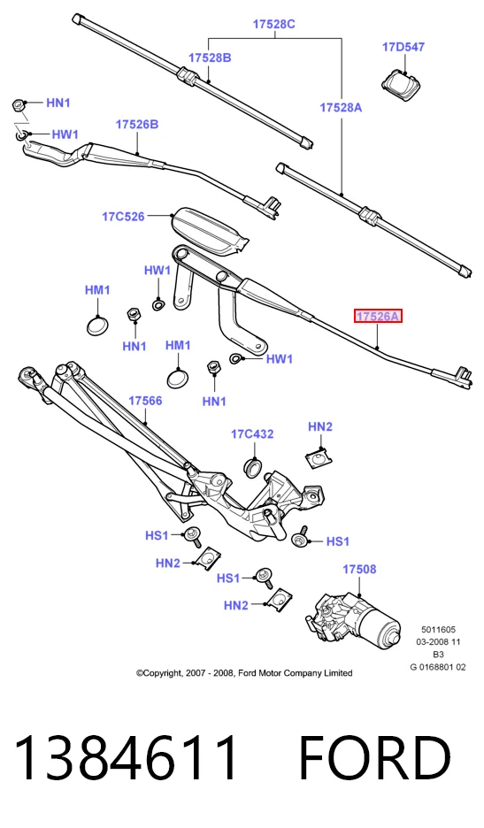 Ричаг двірника на Ford C-Max  DM2