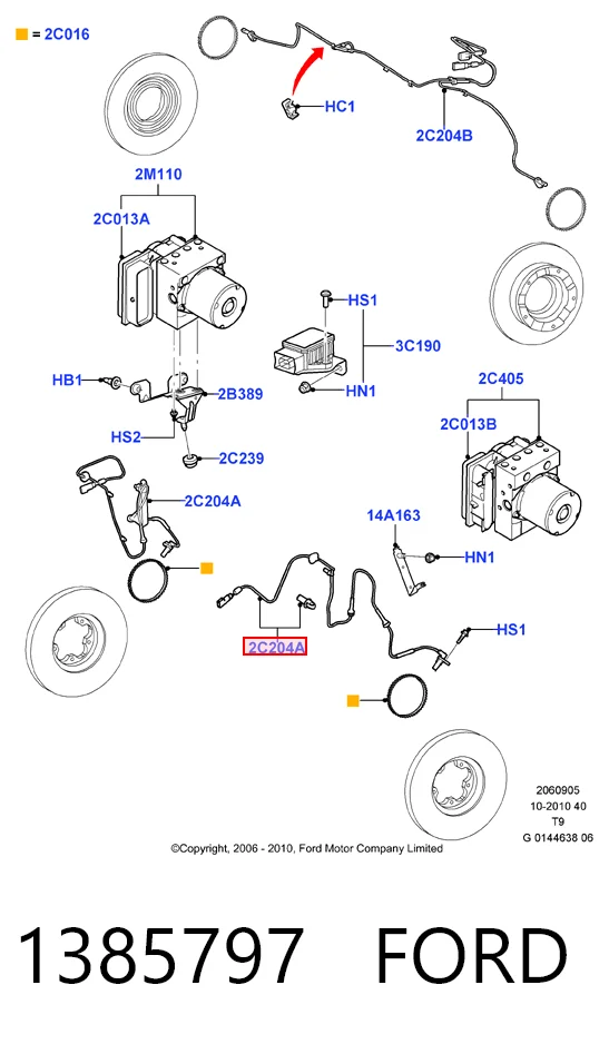 1385797 Ford Датчик АБС