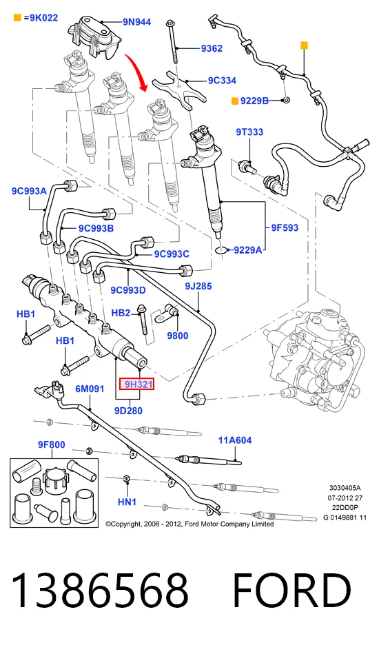 1386568 Ford Регулятор тиску палива
