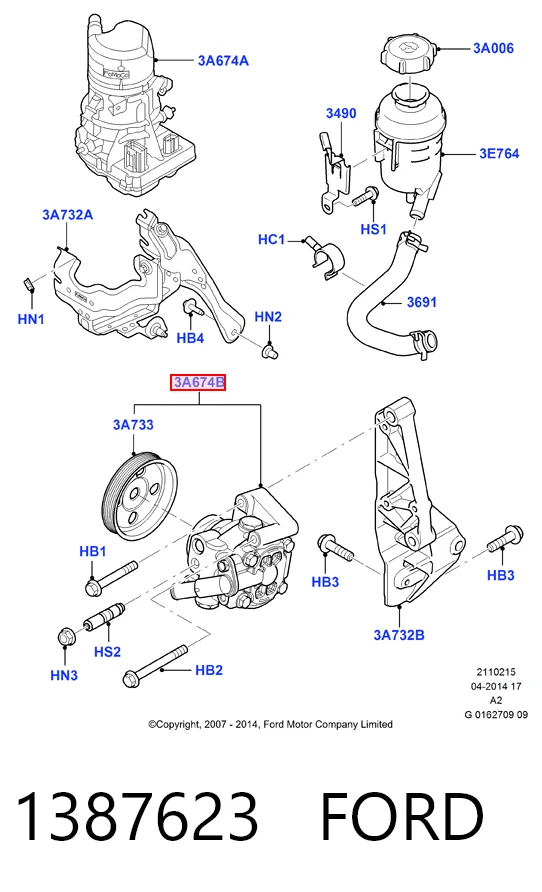 1387623 Ford Насос гідропідсилювача