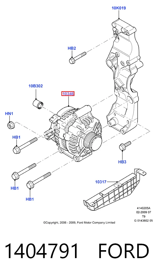 1404791 Ford Авто генератор