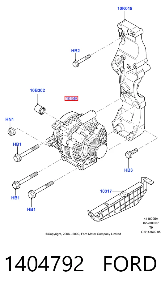1404792 Ford Авто генератор