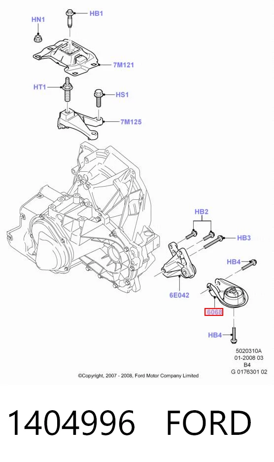 1404996 Ford Задня подушка двигуна