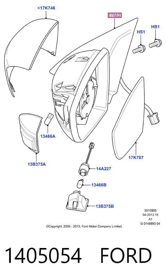 Ліве бокове дзеркало Ford S-Max 