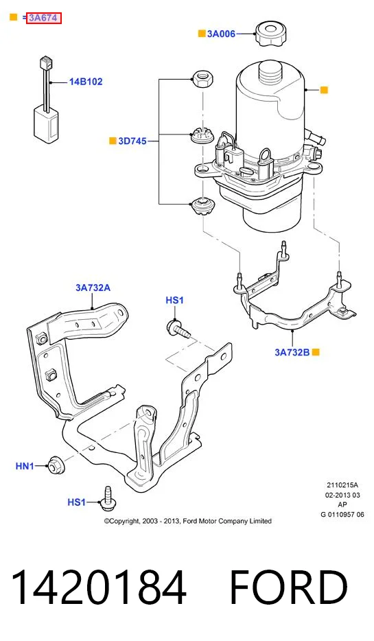 1420184 Ford Насос гідропідсилювача