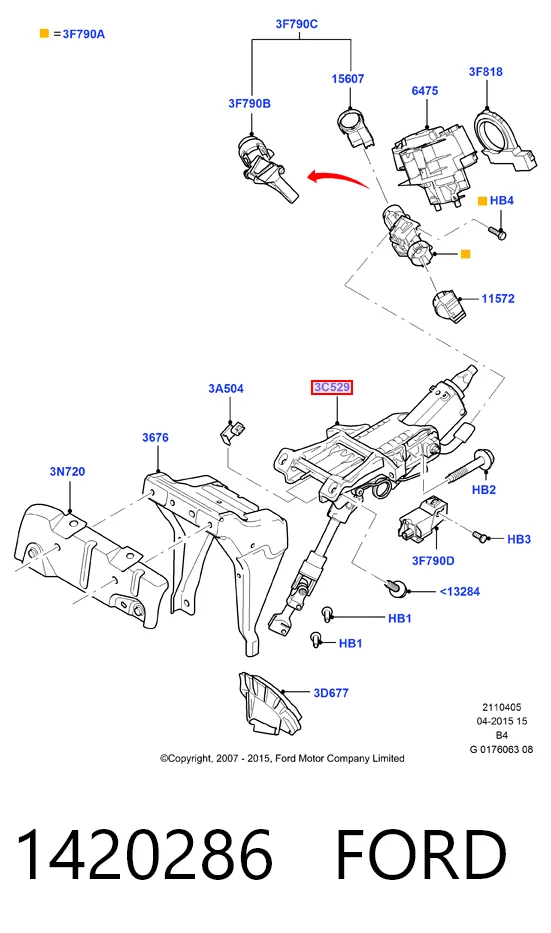 Рульова колонка Ford Focus II універсал (DA, FFS, DS) (2004 - 2011) ціна, від 11.40 USD