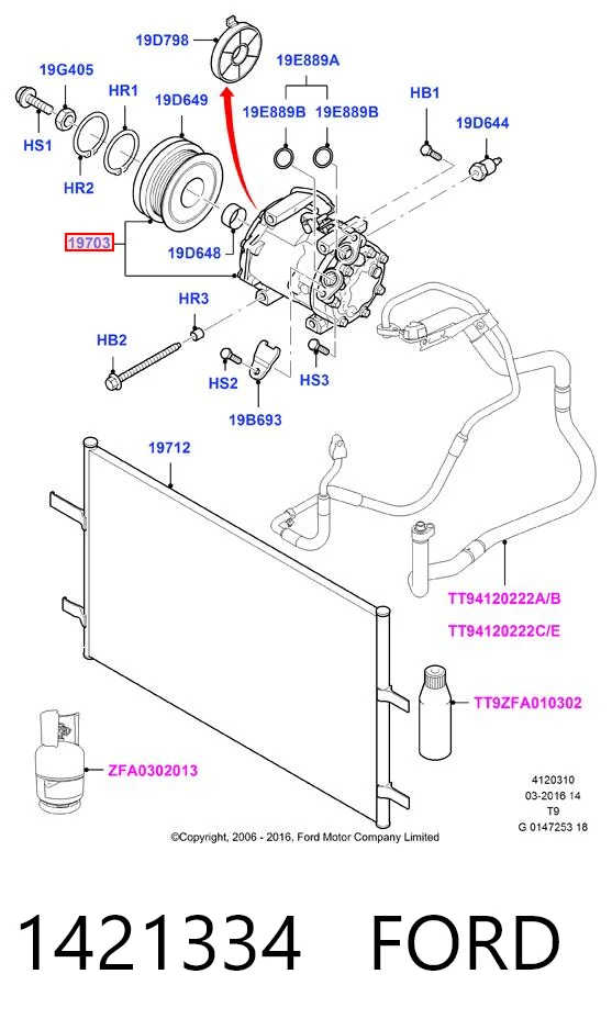 1421334 Ford Компресор холодоагенту