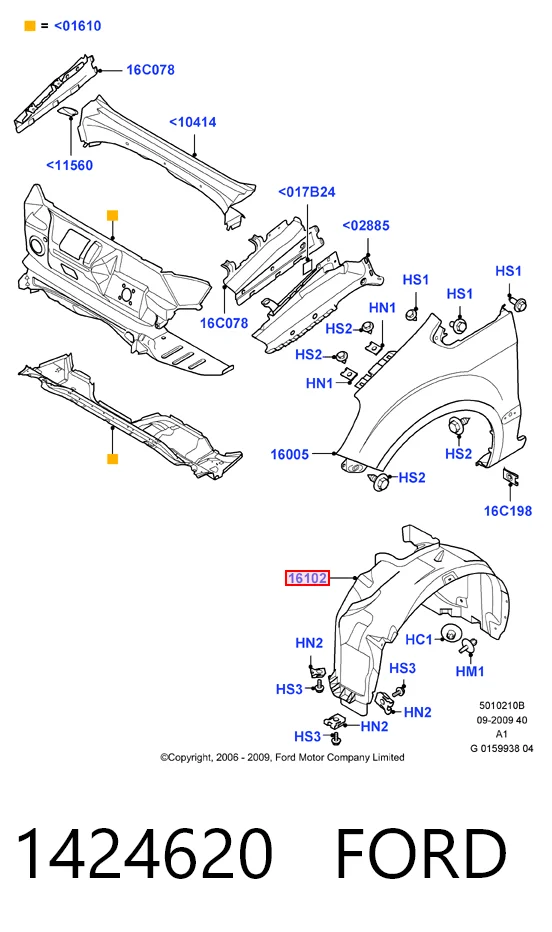 Підкрилок переднього крила, правий на Ford S-Max  CA1