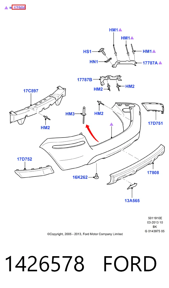 Купити KH2576952 Starline Задній бампер