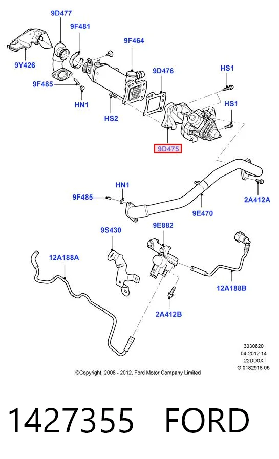 1427355 Ford Клапан рециркуляції відпрацьованих газів EGR