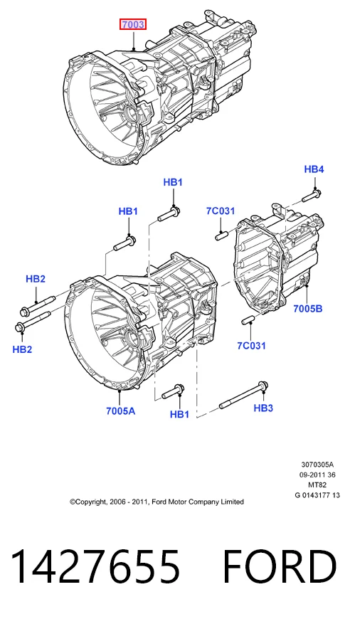 8C1R7003BE Ford МКПП