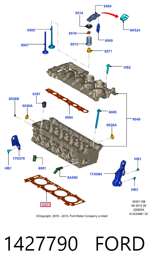 Прокладка ГБЦ Ford S-Max мінівен (CA1) (2006 - 2014) ціна, від 39.40 USD