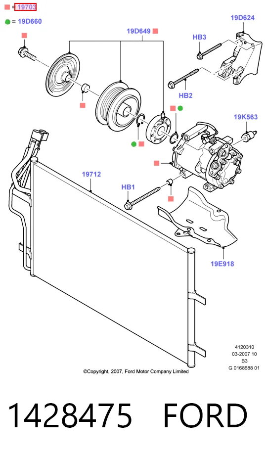 1428475 Ford Компресор холодоагенту